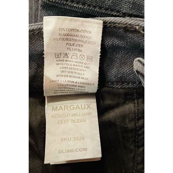 Dl 1961 Margoux Intasculpt Ankle Skinny Dark Navy Size 24 W/ Frayed Ankle - Picture 4 of 8